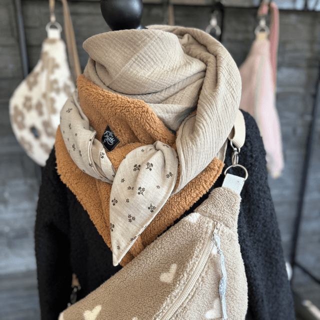 ÉCHARPE TEDDY BEIGE CAMEL