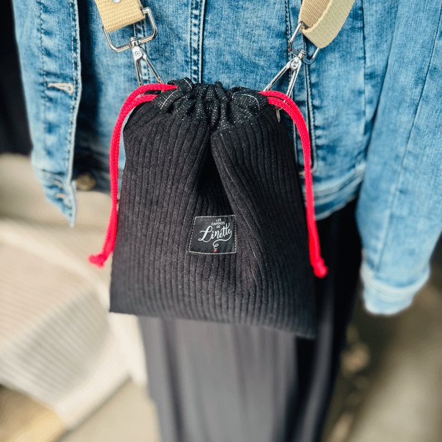 NOMADE VELOURS NOIR & FLUO ROSE 