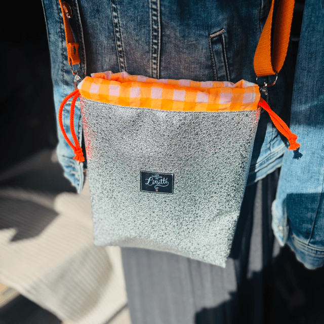 NOMADE SIMILI CUIR ARGENT & FLUO ORANGE 