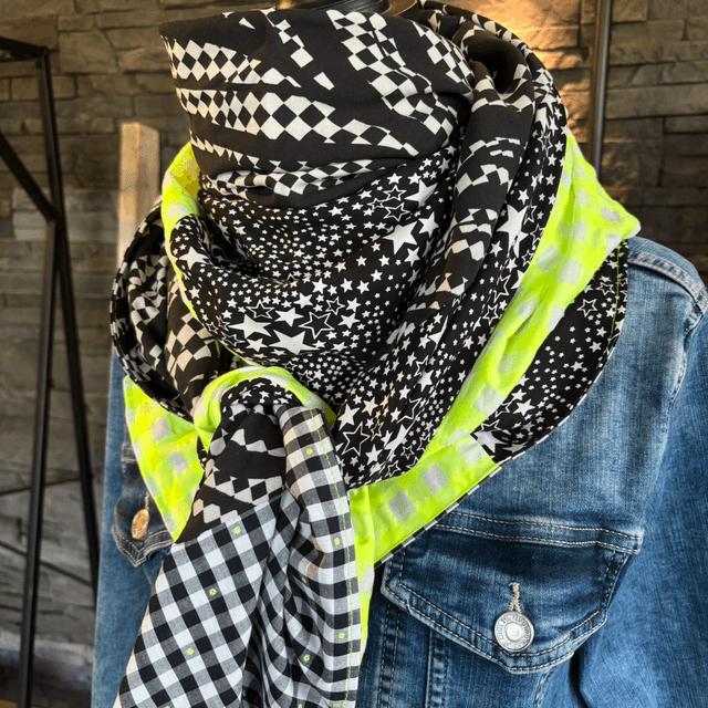 FOULARD STARS & DAMIER 