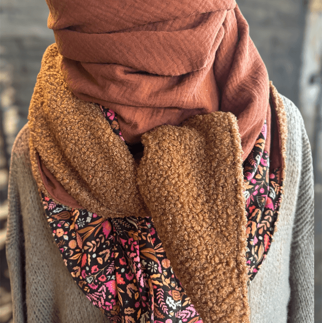 ÉCHARPE BRUME CHOCOLAT – Collection Jardin Secret 