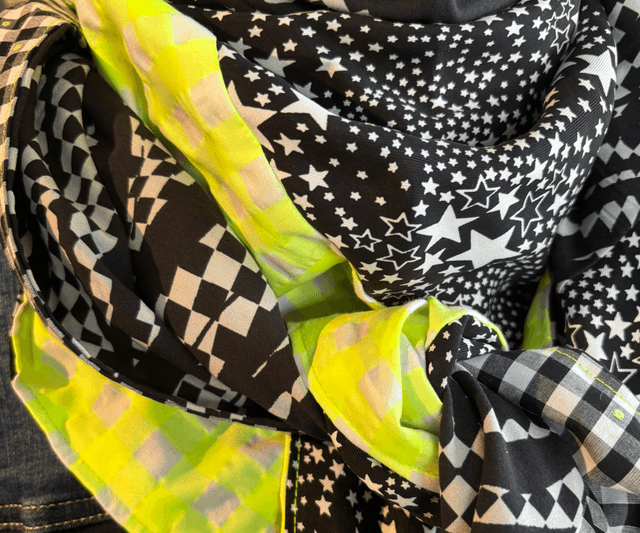 FOULARD STARS & DAMIER 