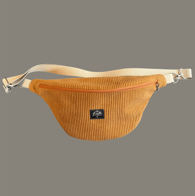 SAC BANANE VELOURS CAMEL 