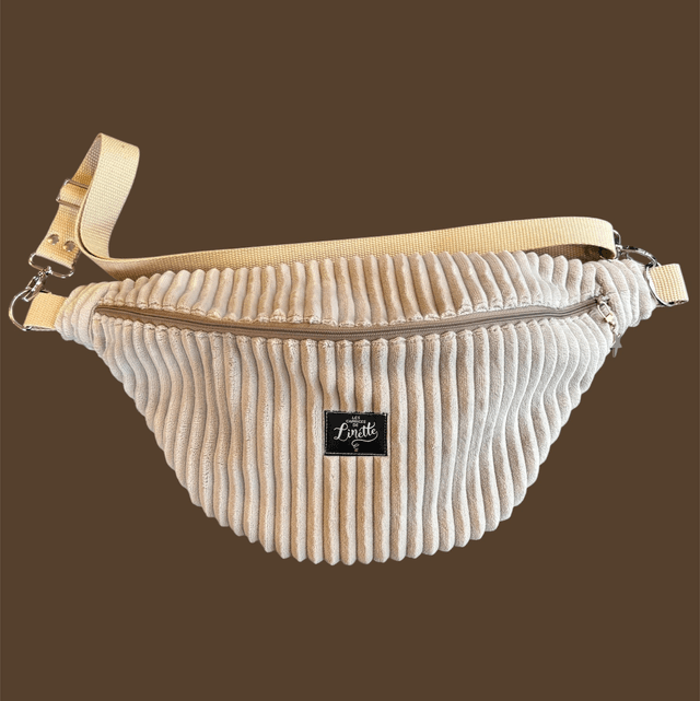 SAC BANANE VELOURS BEIGE 