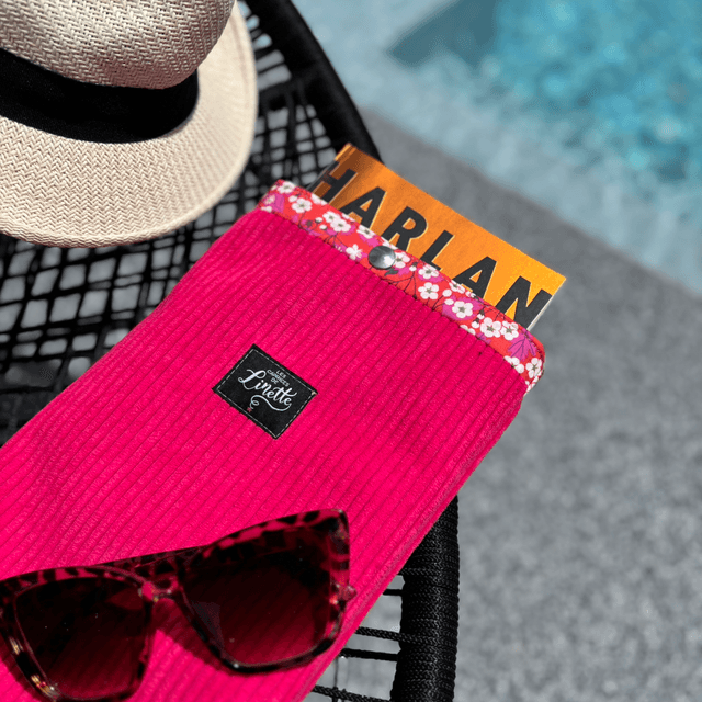 POCHETTE VELOURS FUSCHIA &amp; LIBERTY 